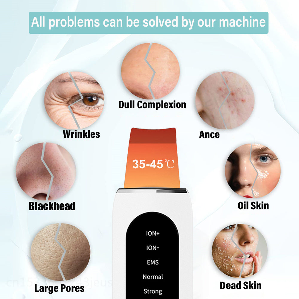 Ultrasonic Skin Scrubber 5 Modes EMS Blackhead - FlawlessFinds